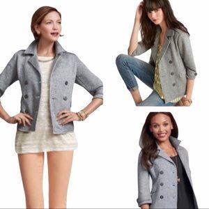 CAbi Shrunken Pea Coat Jacket Gray Size Medium Blazer Cardigan Style 393